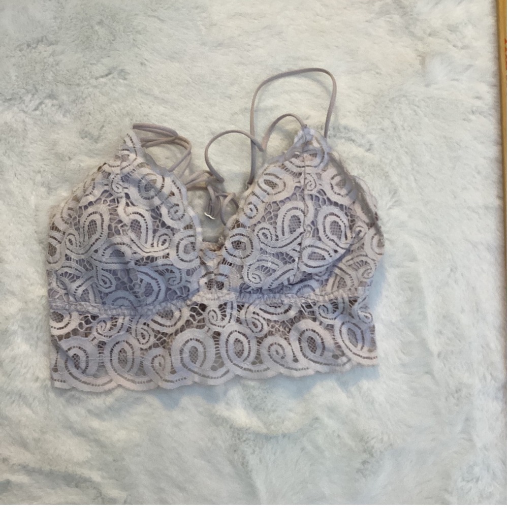 PINK Victoria's Secret Lace Longline Bralette Women XS Purple Excellent Strappy